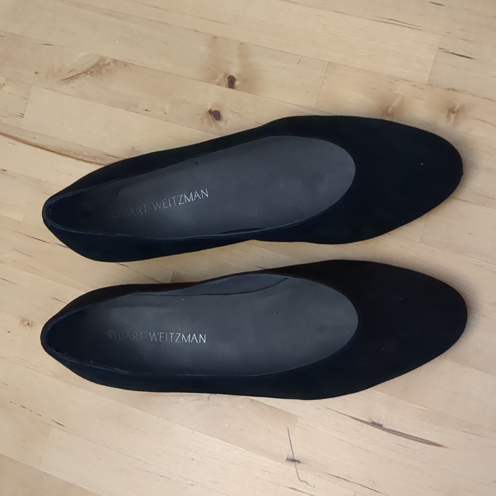 Stuart Weitzman black suede Chicflat ballet flats 9.5B